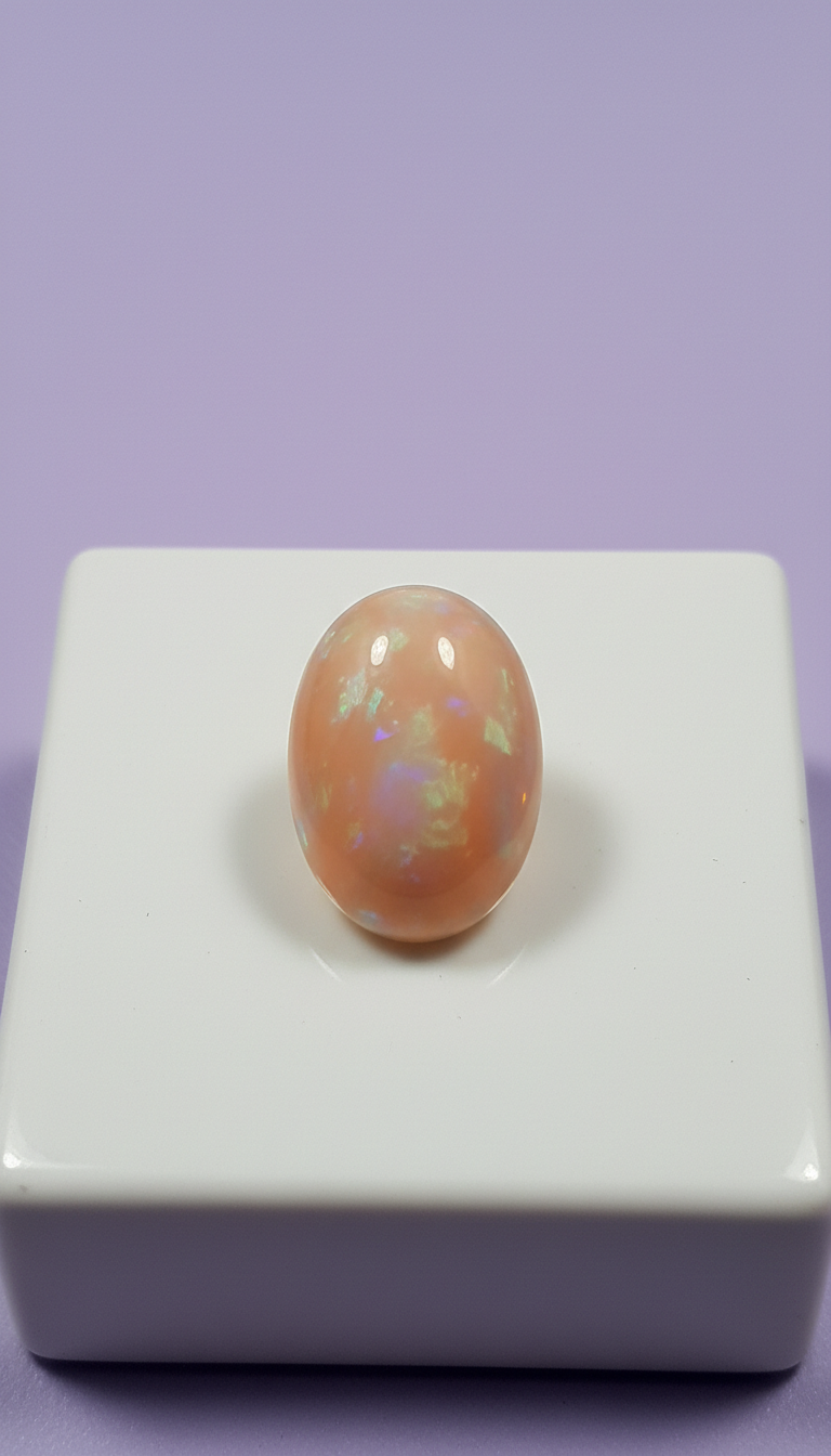 Peach Opal Oval Cabochon Gemstone