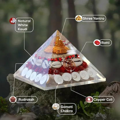 Gomati Chakra Pyramid with Shree Yantra – Prosperity, Protection & Wealth Energy