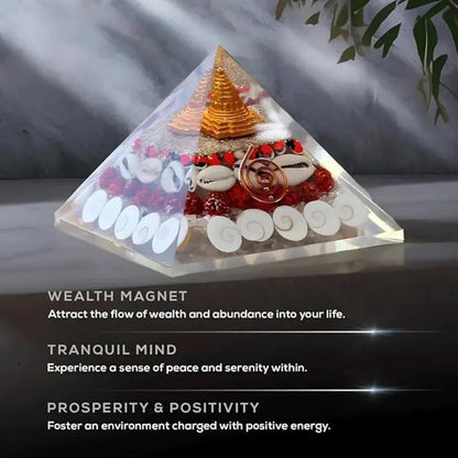 Gomati Chakra Pyramid with Shree Yantra – Prosperity, Protection & Wealth Energy
