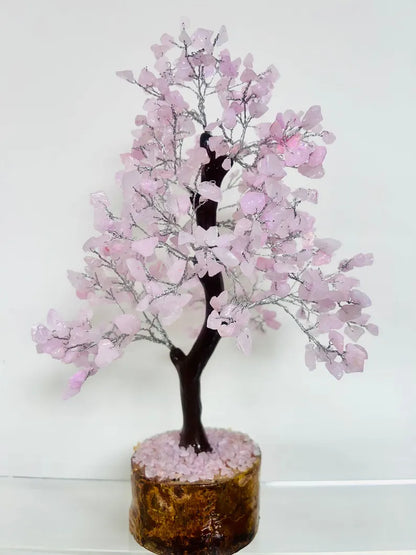Rose Quartz Crystal Tree – 500 Beads Feng Shui Bonsai Tree