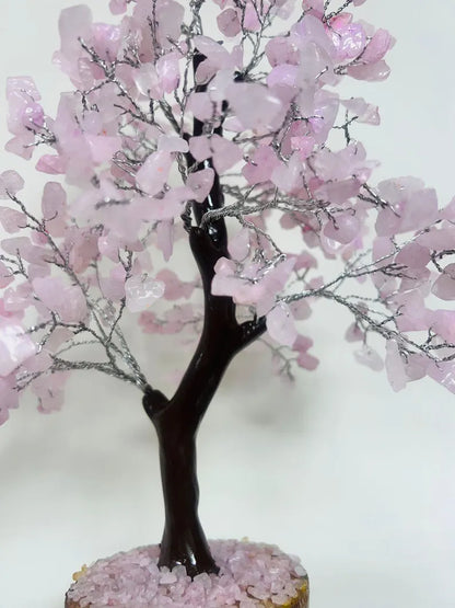 Rose Quartz Crystal Tree – 500 Beads Feng Shui Bonsai Tree