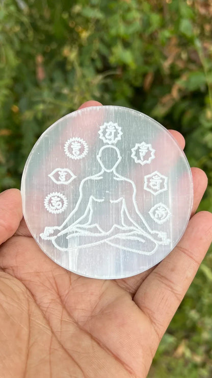 Natural Selenite Charging Plate  | 2 Plates