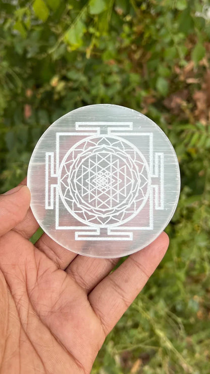 Natural Selenite Charging Plate  | 2 Plates