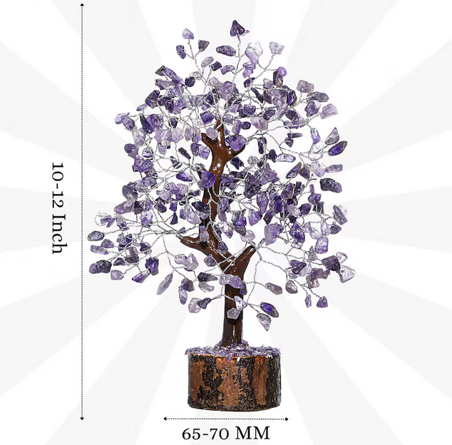Amethyst Crystal Tree – 500 Beads Handmade Feng Shui Bonsai tree