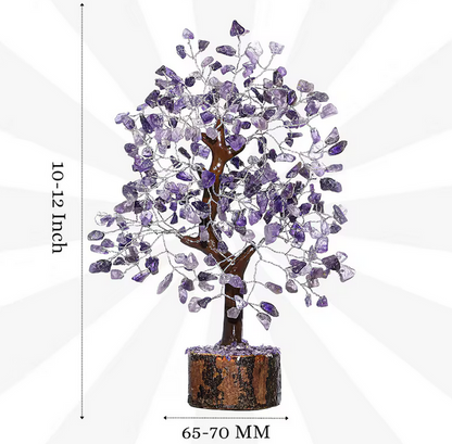 Amethyst Crystal Tree – 500 Beads Handmade Feng Shui Bonsai tree