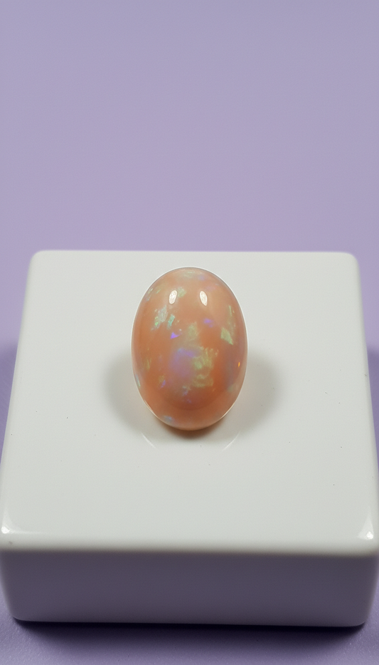 Peach Opal Oval Cabochon Gemstone